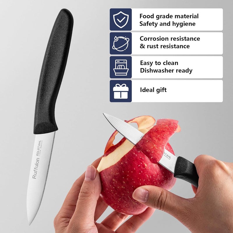 Ruffulon Paring Knife Fruit Knife Set (6 Pieces), Ultra Sharp Stainless Steel Vegetable and Fruit Knife with PP Plastic Ergonomic Handle for Cutting Fruits and Vegetables. - Image 5